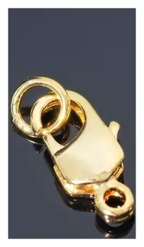 Замок-карабин родированный, 12мм, цвет золото