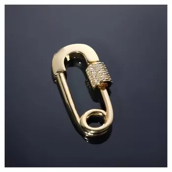 Замок-карабин родированный "Булавка", цвет золото