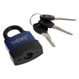 Замок навесной, 45 мм, медный цилиндр, влагозащищенный, короткая дужка, 3 ключа