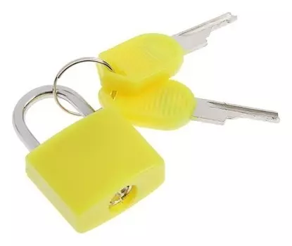 Замок навесной для чемодана, 20х35 мм, малый, желтый