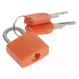 Замок навесной для чемодана, 20х35 мм, оранжевый