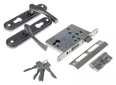 Замок врезной "Стандарт" зв4-3.07с, с ручкой, цвет серебро