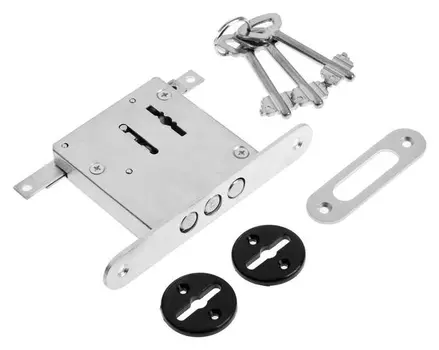 Замок врезной сувальдный с ригельным засовом трехсторонний зв8-6а-1