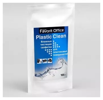 Запасной блок влажных салфеток Favorit Office Plastic Clean, для пластиковых поверхностей, 100 шт