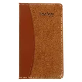 Записная книжка А6, 72 листа в линейку, обложка пвх, комбинированная коричневая