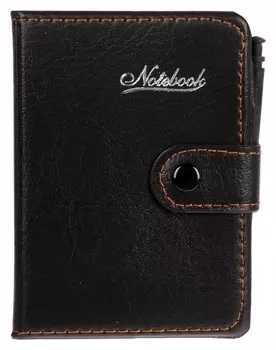 Записная книжка А7, 65 листов, обложка пвх, на кнопке с ручкой