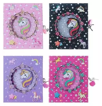 Записная книжка в подарочной коробке на замке Единорог