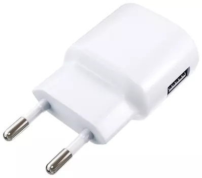 Зарядное устройство сетевое (220 В) RED LINE ТС-1A, кабель для IPhone (iPad) 1 м, 1 порт USB, выходной ток 1 А, белое