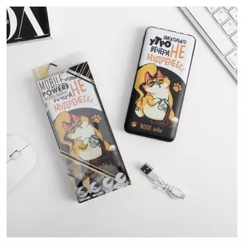 Зарядное устройство «Утро вечера НЕ мудреннеее», 8000 Mah, 14,5 х 6,9 см