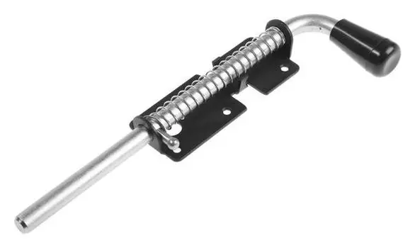 Засов с пружиной 300 мм, черный