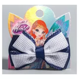 Зажим-бант двойной с синим элементом