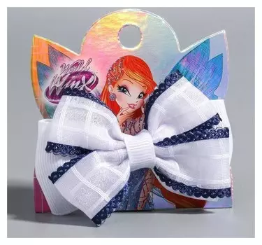 Зажим-бант двойной в клетку