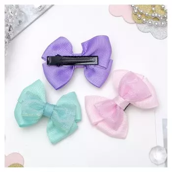 Зажим для волос "Бантик" 6 см гипюр