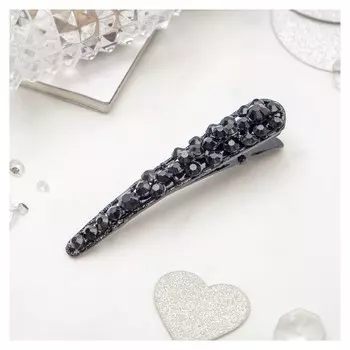 Зажим для волос "Сияние" 8 см, черный