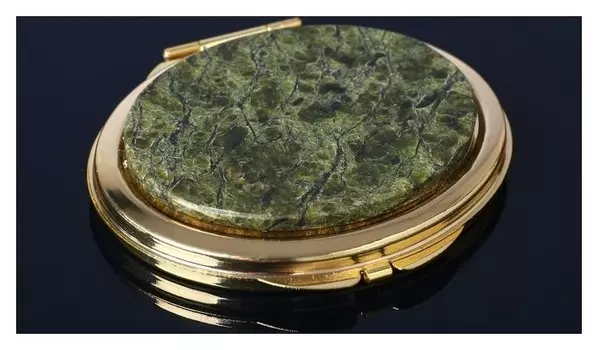 Зеркало "Каменный блик", 7,1х6,3х1,1 см, змеевик