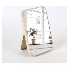 Зеркало на подставке, зеркальная поверхность 16 × 24 см, цвет бежевый