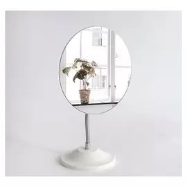 Зеркало настольное, на гибкой ножке, зеркальная поверхность 13,5 × 16,2 см, цвет белый
