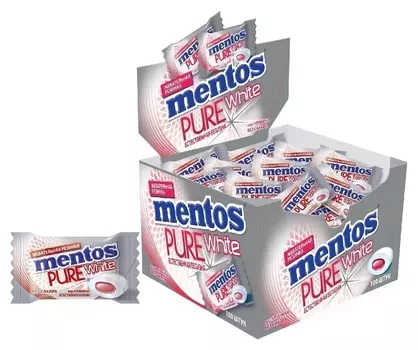 Жевательная резинка Mentos Mentos Pure White клубника, 100 шт/уп