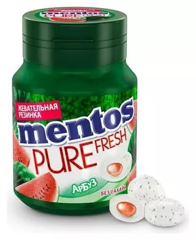 Жевательная резинка Mentos Pure Fresh арбуз, 54г