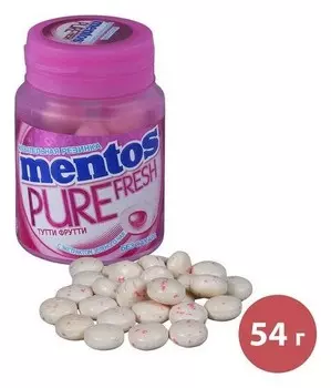 Жевательная резинка Mentos Pure Fresh тутти-фрутти, 54г