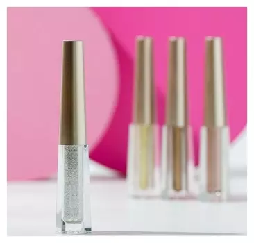 Жидкие глиттерные тени для век, оттенок серебристый