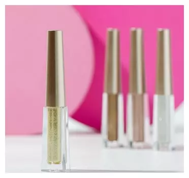 Жидкие глиттерные тени для век, оттенок золотистый