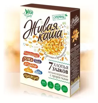 Живая каша 7 ЗЛАКОВ Хлопья цельнозерновые с проростками