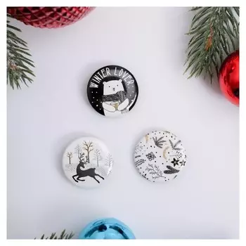 Значки закатные - мини «Олени»