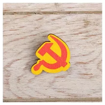 Значок деревянный «Ссср» 5 х 6,8 см