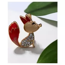 Значок "Лиса", цветной в золоте