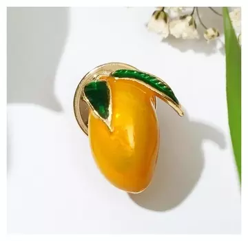 Значок "Манго", цвет жёлто-зелёный в золоте