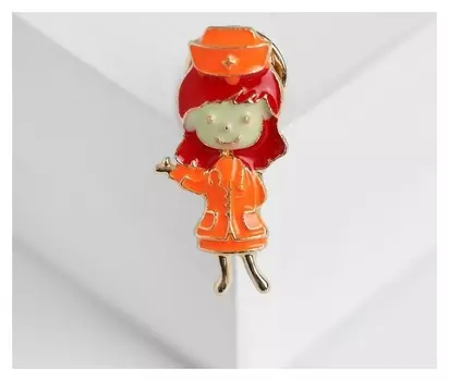 Значок "Медсестричка", цвет оранжевый в золоте