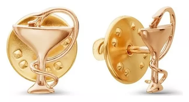 Значок Змея в геральдике, цвет золотой