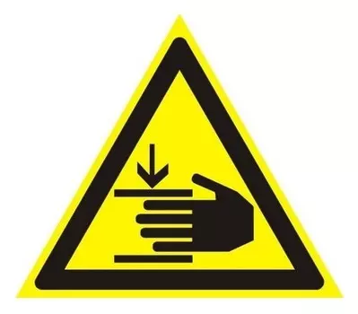 Знак безопасности W27 осторожно! возможно травмир-е рук(Плёнка,200х200)