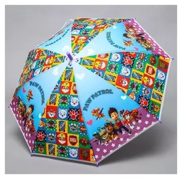 Зонт детский трость со свистком, 8 спиц, диаметр 87см Paw Patrol