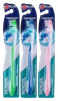 Зубная щетка мягкая Rendal Massager, 1 шт.