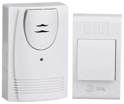 Звонок беспроводной "ЭРА С61", 32 мелодии, подсветка динамика, до 100 м, IP20, белый
