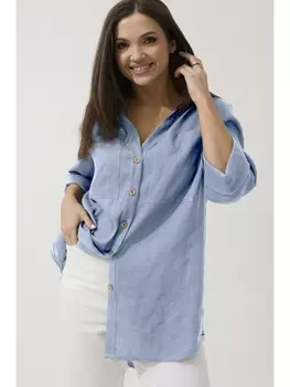Блузка 1075 серо-голубой
