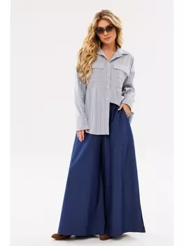 Блузка 1098-1 синий полоска