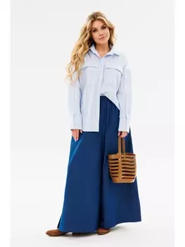 Блузка 1098 голубой полоска