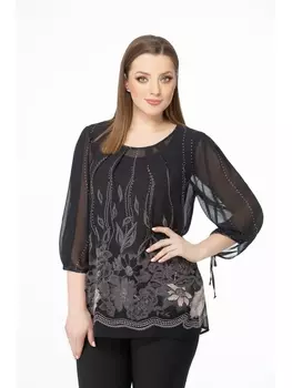 Блузка 1124 черно-розовый