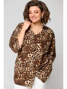 Блузка 1189 черно-коричневый