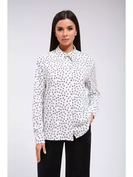 Блузка 130409 белый, дизайн "сердечко"