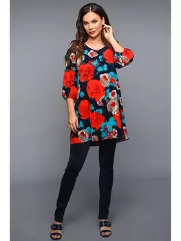 Блузка 1343 красные розы