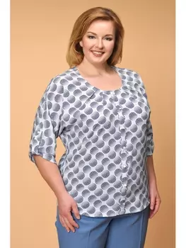 Блузка 1910-бело-синие круги