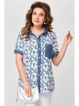 Блузка 20461 сине-белый