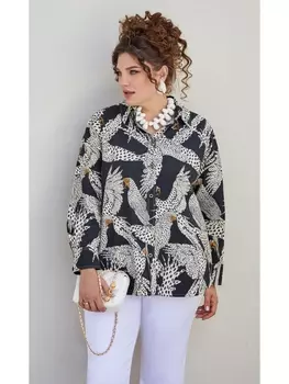 Блузка 22553 диз.белый-черный