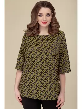 Блузка 3152 горчица с цветами