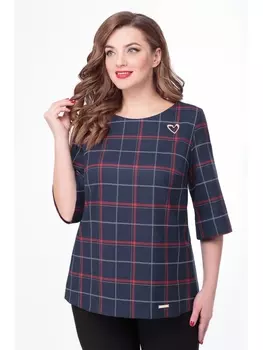 Блузка 3152-синяя клетка