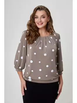 Блузка 3532 капучино горох